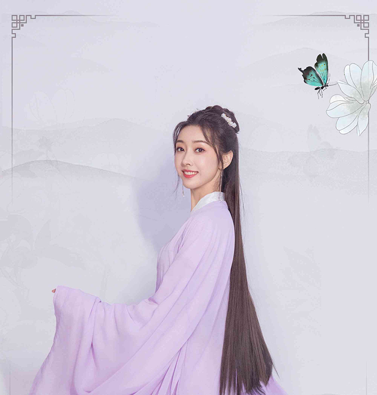 宣璐号召大家穿汉服去踏青，一身紫衣倾国倾城(图3)