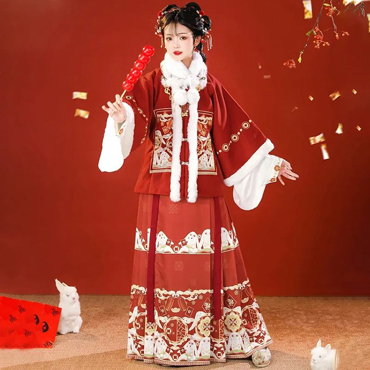 春节汉服穿搭指南丨玉兔将至人间，华裳妆点新春(图2)